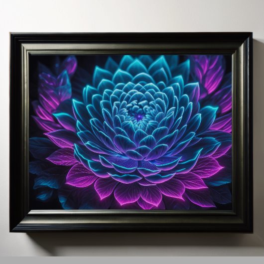 Poster Fleur de fermeture supérieure peinte 5:4