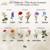 Poster Fleur de février aquarelle botanique violette
