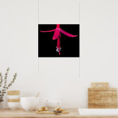 Poster Fleur de Fuchsia Rose Clair sur Fond Noir (Cuisine)