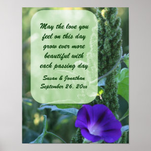 Poster Fleur de gloire du matin Mariage personnalisé