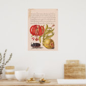 Poster Fleur de grenade, Fruit et Rhinoceros Beetle (Cuisine)
