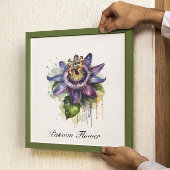 Poster Fleur de la Passion Pourpre Passionnée