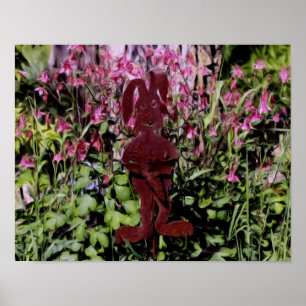 Poster Fleur de lapin rouillé Jardin Huile Photo Peinture