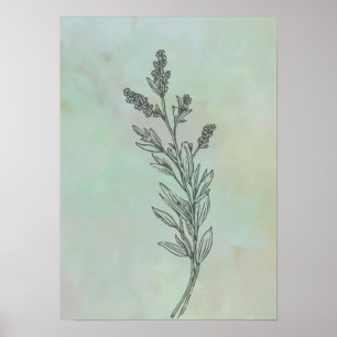 Poster Fleur de lavande minimaliste moderne