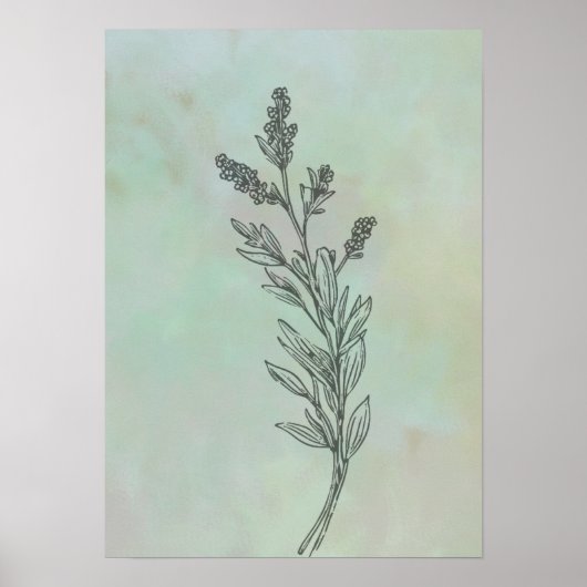 Poster Fleur de lavande minimaliste moderne (Devant)