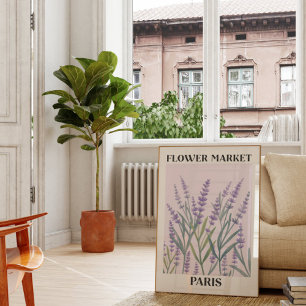 Poster Fleur de Lavande Violette Art Floral Aquarelle Mur