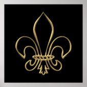 Poster Fleur de lis "3-D" d'or (Devant)