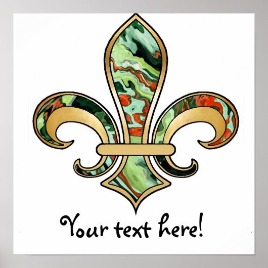 Poster Fleur de Lis avec motif - 07 (Devant)