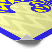 Poster Fleur de lis bleu et jaune (Coin)