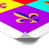 Poster Fleur de lis coloré (Coin)