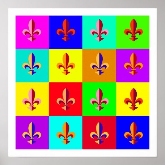 Poster Fleur de lis coloré (Devant)
