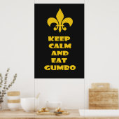Poster Fleur de Lis Conserver Calme Manger Gumbo Black Go (Cuisine)