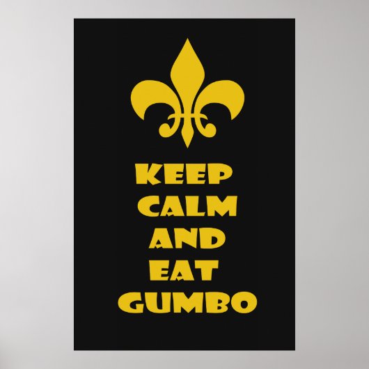 Poster Fleur de Lis Conserver Calme Manger Gumbo Black Go (Devant)