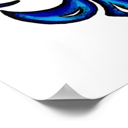 Poster Fleur de Lis en bleu (Coin)