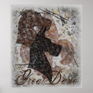 Poster Fleur-De-Lis Great Dane