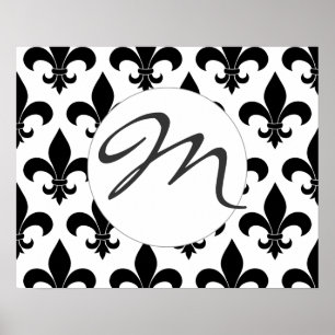 Poster Fleur de lis motif Paris