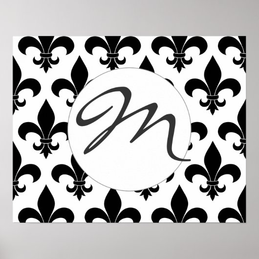 Poster Fleur de lis motif Paris (Devant)