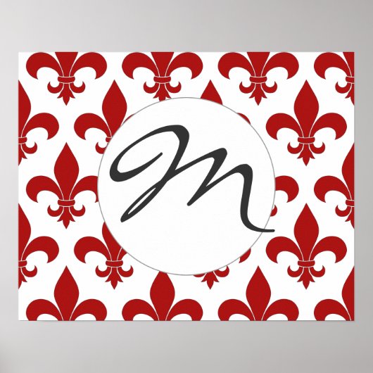 Poster Fleur de lis motif Paris (Devant)