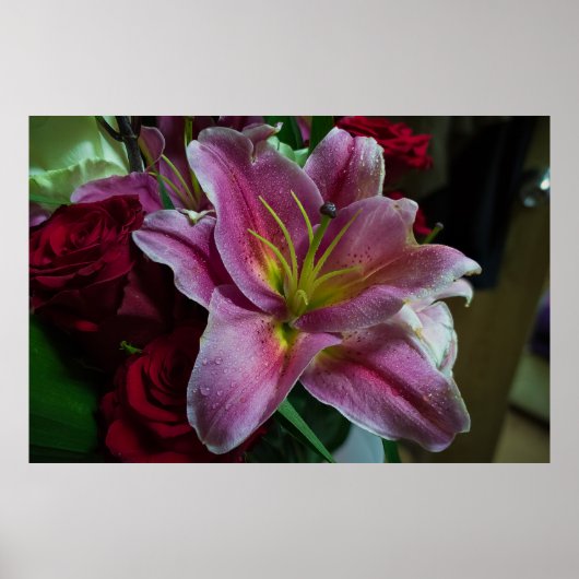 POSTER FLEUR DE LIS ROSE (Devant)