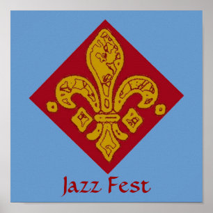 Poster Fleur De Lis Rouge, Fête De Jazz