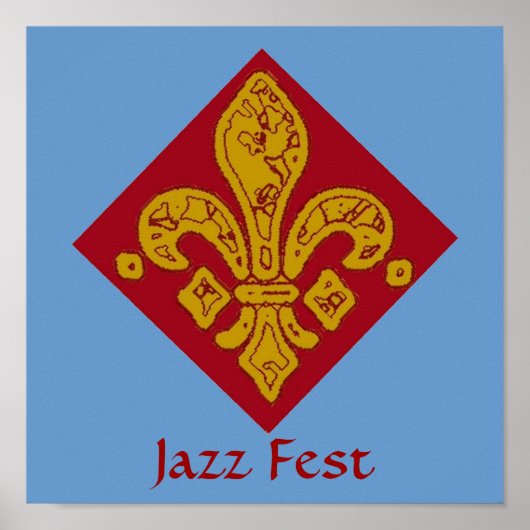 Poster Fleur De Lis Rouge, Fête De Jazz (Devant)