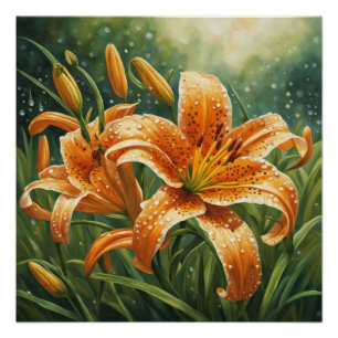 Poster Fleur de lis tigré