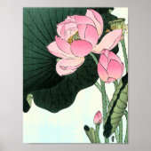 Poster Fleur de Lotus, Art vintage japonais (Devant)