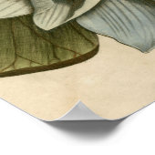 Poster Fleur de Lotus Bleu sur Arrière - plan Tan avec éc (Coin)