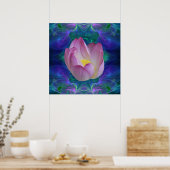 Poster Fleur de lotus fractale rose (Cuisine)