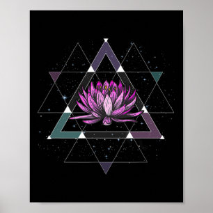 Poster Fleur de Lotus Géométrie Sacrée Yoga Méditation Sp