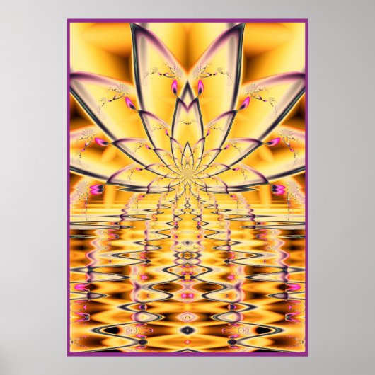 Poster Fleur de lotus jaune (Devant)
