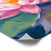 Poster Fleur de Lotus Nénuphar Aquarelle (Coin)