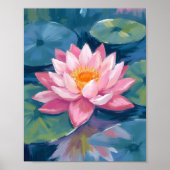 Poster Fleur de Lotus Nénuphar Aquarelle (Devant)