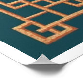 Poster Fleur de lotus Serpent Bleu (Coin)