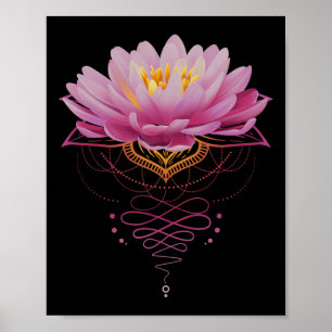 Poster Fleur de Lotus Spirituelle Unalome Méditation Zen