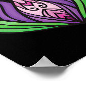 Poster Fleur de lotus zen violet, rose et vert (Coin)