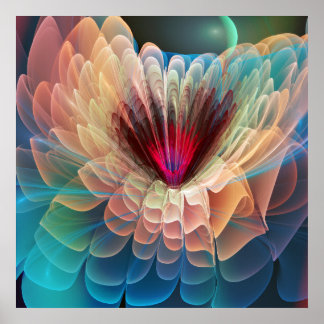 Poster Fleur de lune, artistique fractale abstraite