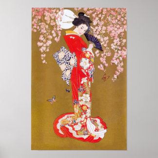 Poster Fleur de lune et de cerisiers