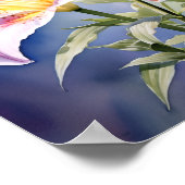 Poster Fleur de lys tropical rose coloré  (Coin)