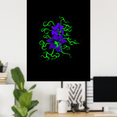Poster fleur de lys violet sur noir (Bureau à domicile)
