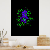 Poster fleur de lys violet sur noir (Cuisine)