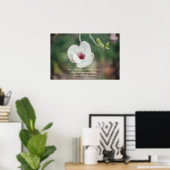 Poster Fleur de Magnolia Japonaise Blanche avec Ancien Hy (Bureau à domicile)