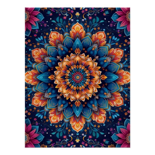 Poster Fleur de mandala Style d'art numérique-23907 (Devant)