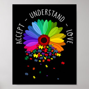 Poster Fleur de marguerite de sensibilisation à l'autisme