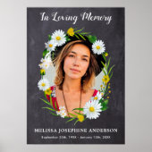 Poster Fleur de marguerite florale rustique en souvenir d (Devant)