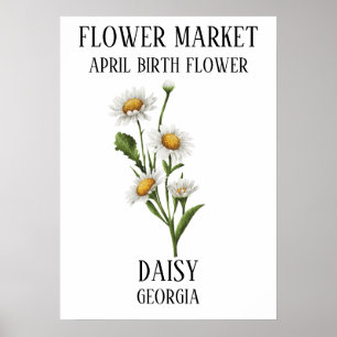 Poster Fleur de naissance APRIL Art Imprimer