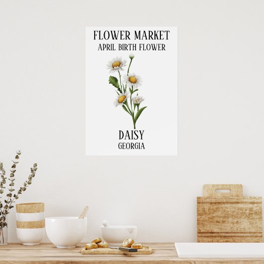 Poster Fleur de naissance APRIL Art Imprimer (Cuisine)