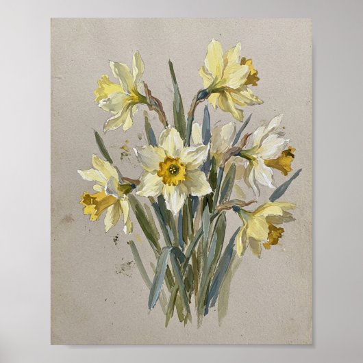 Poster Fleur de naissance de mars Jonquille I (Devant)