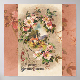 Poster Fleur de naissance victorienne de l'époque 1800