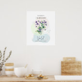 Poster Fleur de naissance violette pour février (Cuisine)